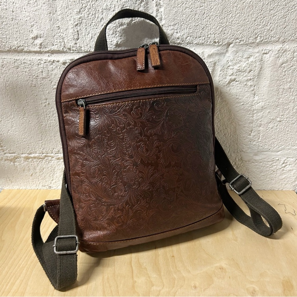 Jack Georges Voyager Convertible Backpack/Crossbody, Buffalo Leather, Floral